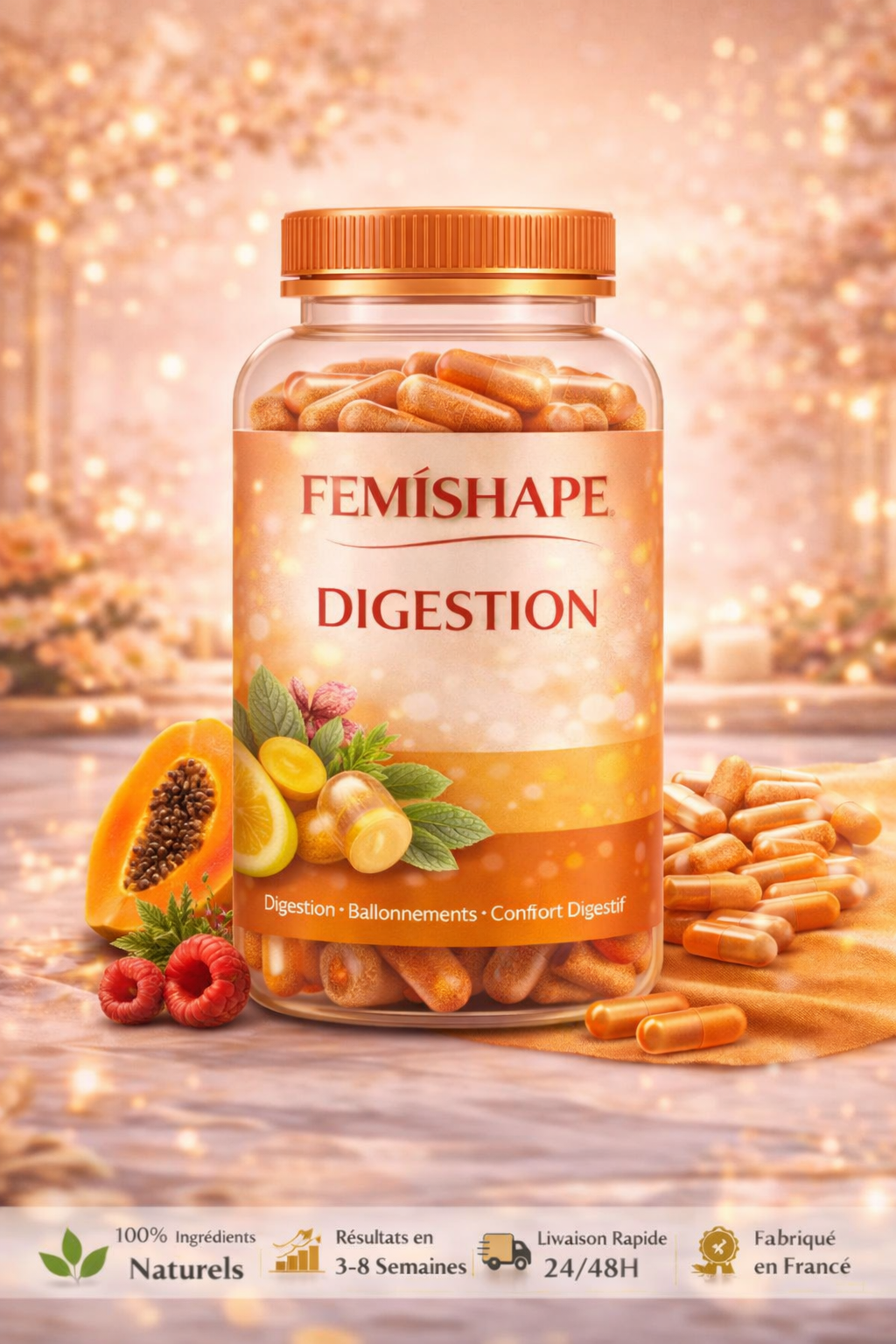 Gélules DIGESTION - Romarin, Pissenlit, Melisse, Gingembre, Réglisse